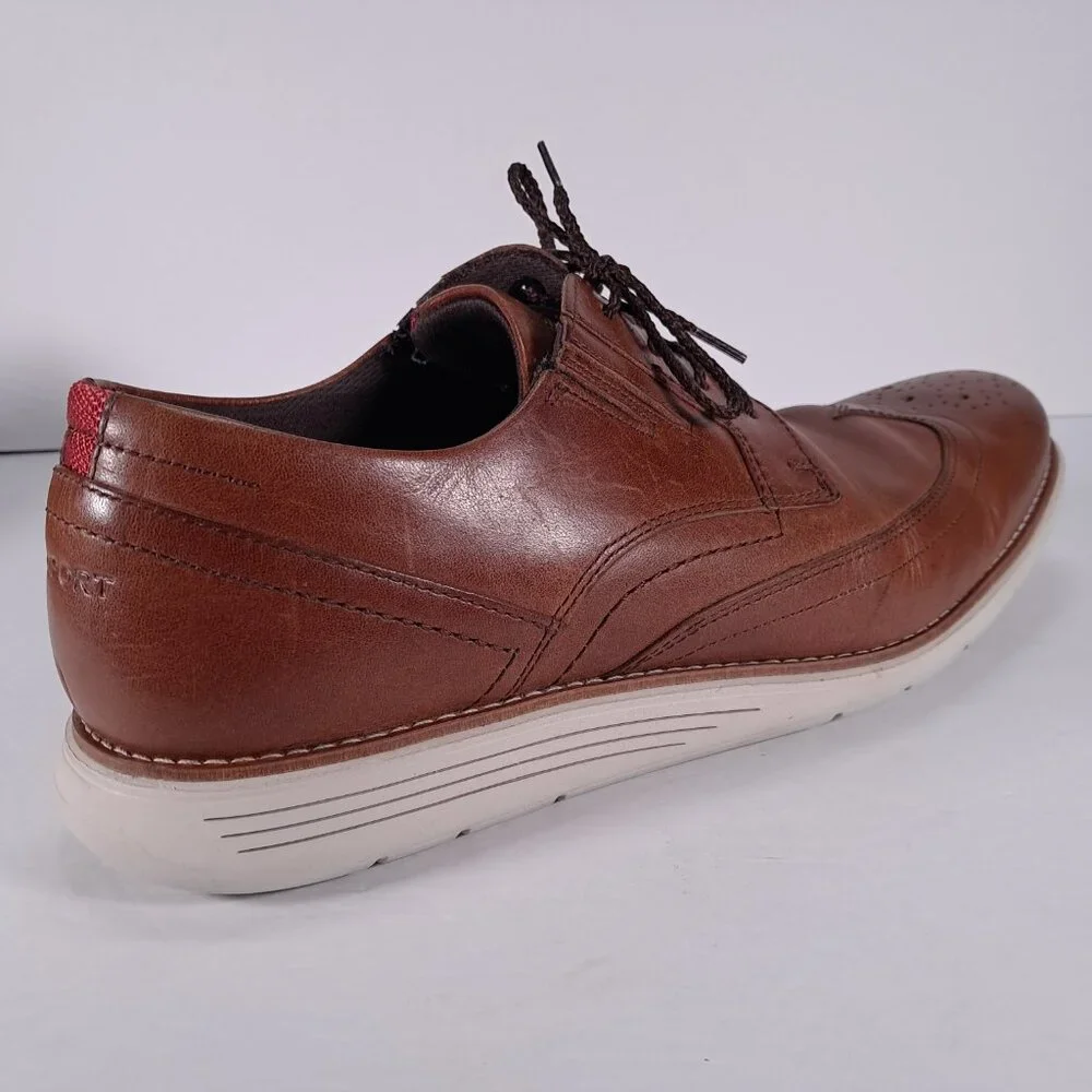 Rockport Total Motion Sport Wingtip Shoes Men 10.5 Brown Leather Oxford CH2508